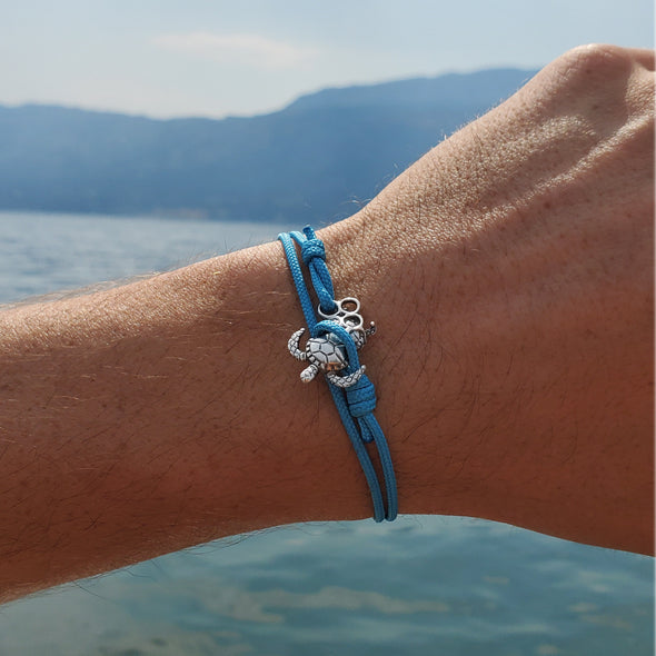 Sterling Silver Peanut Bracelet Gen2 - Ocean Blue