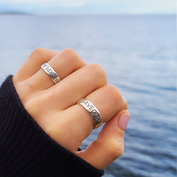 #Fckplastic Ring (Sterling silver)